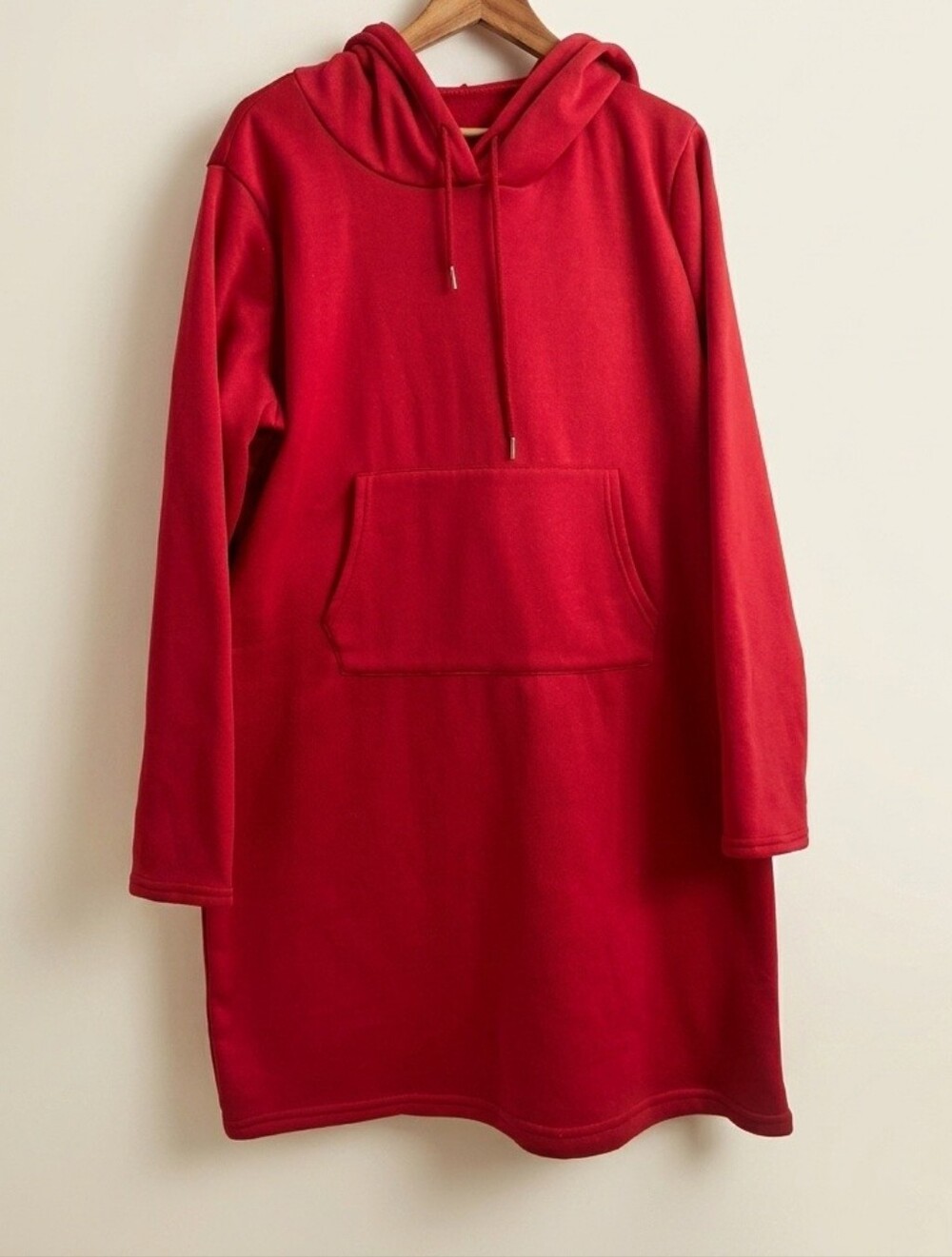 Cozy Maroon Hoodie Dress – Size XXL – Soft Sweatshirt Material - Picture 2 of 3